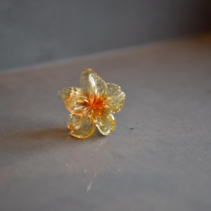 Spinka kwiat glass small yellow